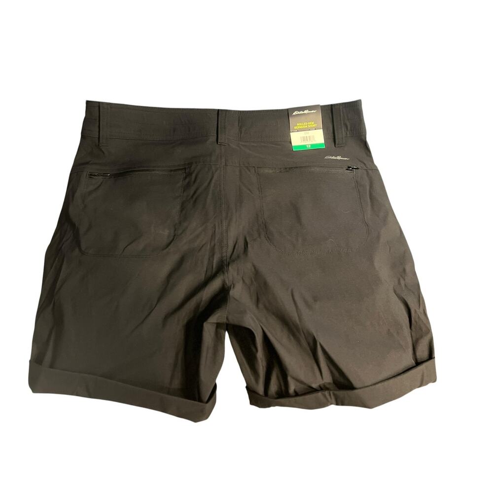 Eddie Bauer Women’s Bermuda Shorts Size 12 Black Stretch UPF 50 NWT